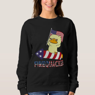 Sweatshirt Fire de Rubber Duck 4th of July Patriotic Fire