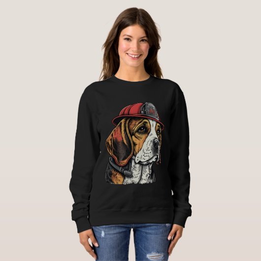 Sweatshirt FireFighter Beagle Dog For Beagle Dad Fire Fighter (Devant entier)