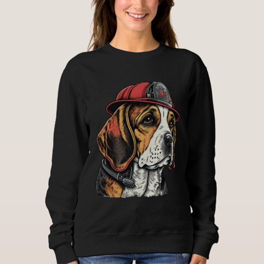 Sweatshirt FireFighter Beagle Dog For Beagle Dad Fire Fighter (Devant)