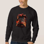 Sweatshirt Firefighter Cat Kitten Fireman Helmet Firefighter  (Devant)