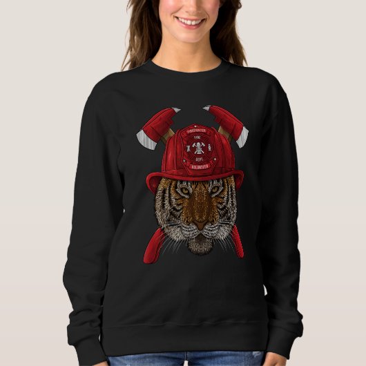 Sweatshirt Firefighter Tiger Fireman Boys Kids Fire Rescue Wi (Devant)