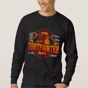 Sweatshirt Fireman American Flag Red Line