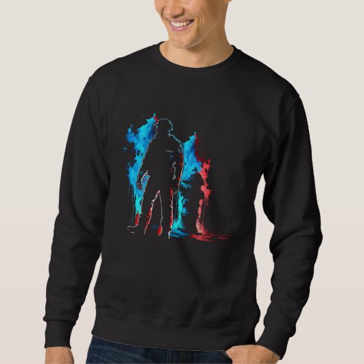 Sweatshirt Fireman Flames Retro Fire Extinguisher Fire Depart (Devant)