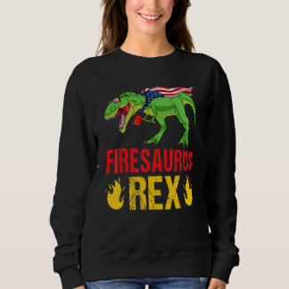 Sweatshirt Firesaurus Rex Dinosaures Pompiers Vintage Feu