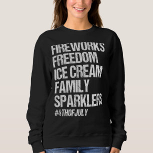 Sweatshirt Fireworks Freedom Glace Family Sparklers 4th O