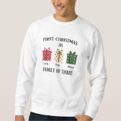 Sweatshirt First Christmas as Family of Three Gift (Devant)
