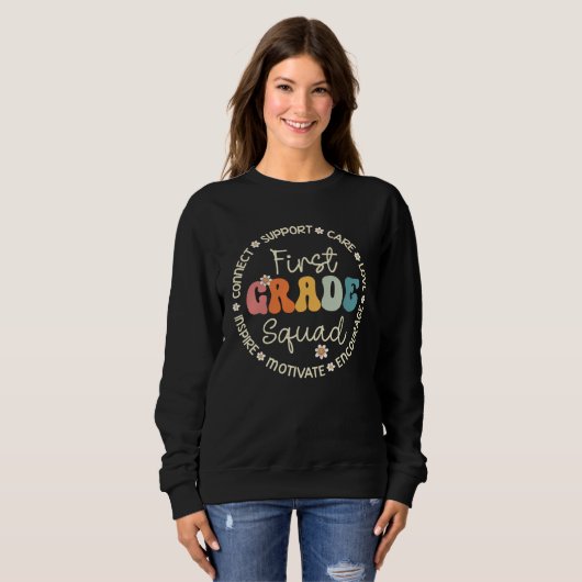Sweatshirt First Grade Squad Appreciation Week Back to School (Devant entier)