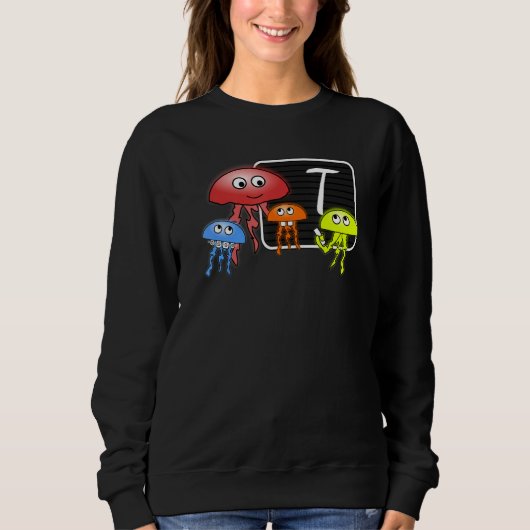 Sweatshirt First Grader Jellyfish Letter As Monogram (Devant)