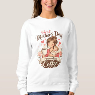Sweatshirt First Mother’s Day Fueled by Coffee – New Mom Gift