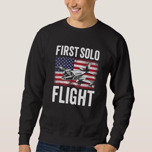 Sweatshirt First Solo Flight Plane Aircraft Pilot Flight   (Devant)