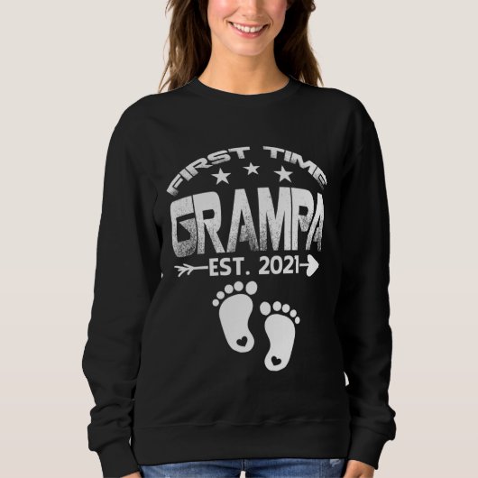 Sweatshirt First Time Grampa 2021 New Grampa to be  Baby (Devant)