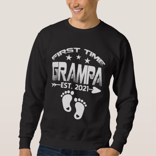Sweatshirt First Time Grampa 2021 New Grampa to be  Baby (Devant)