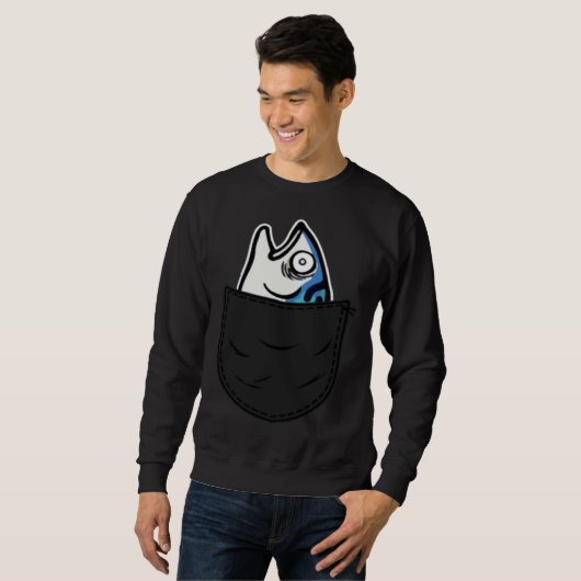 Sweatshirt Fish in Pocket Meme Animal (Devant entier)