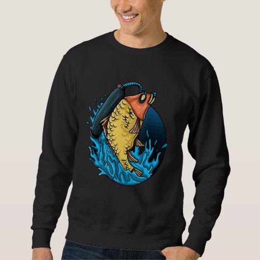 Sweatshirt Fish Kids Plongée Pêcheur Goldfish Lake (Devant)