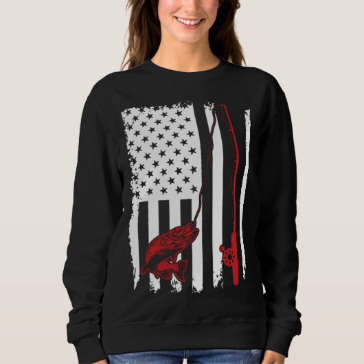 Sweatshirt Fishing  American Flag Bass Fishing (Devant)