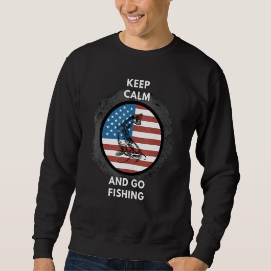 Sweatshirt Fishing Patriotic American flag (Devant)