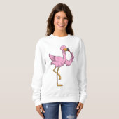 Sweatshirt Flamant avec rouge à lèvres (Devant entier)