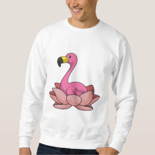 Sweatshirt Flamant rose à fleur de Lotus