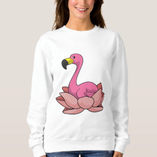 Sweatshirt Flamant rose à fleur de Lotus