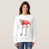 Sweatshirt Flamant rose à Golf avec Golf Club (Devant entier)