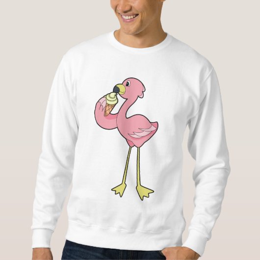 Sweatshirt Flamant rose à la crème glacée gaufre (Devant)