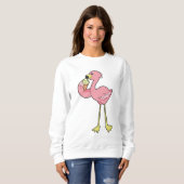 Sweatshirt Flamant rose à la crème glacée gaufre (Devant entier)