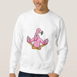 Sweatshirt Flamant rose au Yoga en tailleur