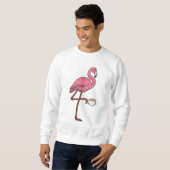 Sweatshirt Flamant rose avec la coupe du café (Devant entier)
