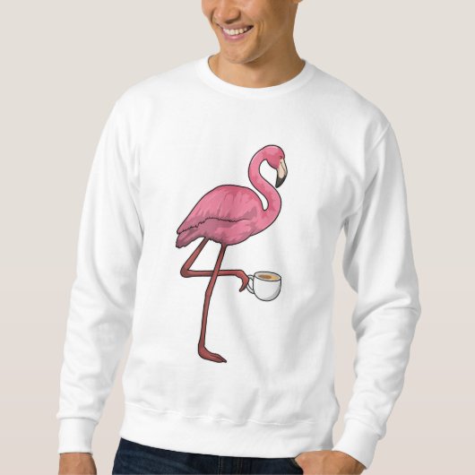 Sweatshirt Flamant rose avec la coupe du café (Devant)