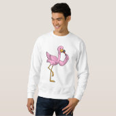 Sweatshirt Flamant rose avec Lipstick (Devant entier)