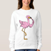 Sweatshirt Flamant rose avec Lipstick (Devant)