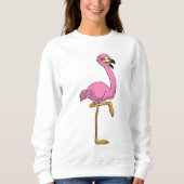 Sweatshirt Flamant rose avec lunettes (Devant)