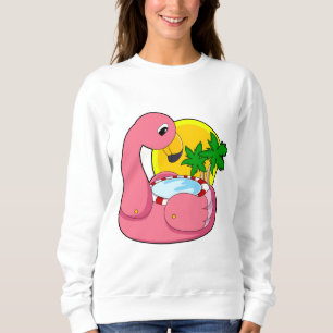 Sweatshirt Flamant rose avec piscine
