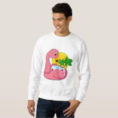 Sweatshirt Flamant rose avec piscine (Devant entier)