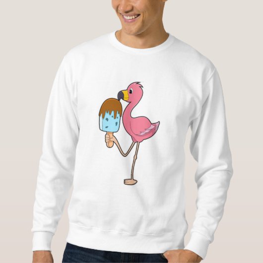 Sweatshirt Flamant rose avec Popsicle (Devant)