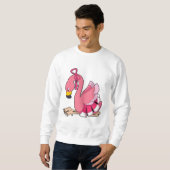 Sweatshirt Flamant rose avec ruban (Devant entier)