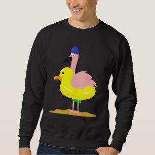 Sweatshirt Flamant rose Canard flottant pneus Animaux