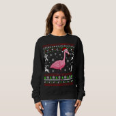 Sweatshirt Flamant rose de Noël laid Pyjama mignon animal ois (Devant entier)