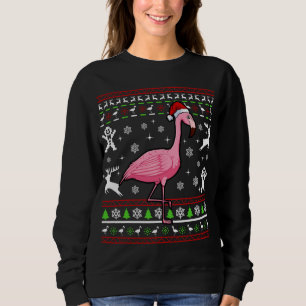Sweatshirt Flamant rose de Noël laid Pyjama mignon animal ois