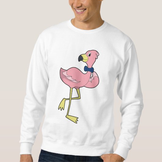 Sweatshirt Flamant rose en gentleman avec cravate (Devant)