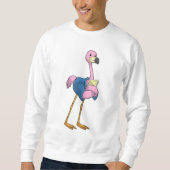 Sweatshirt Flamant rose en tant que secrétaire avec Bloc-note (Devant)