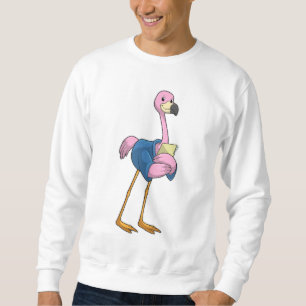 Sweatshirt Flamant rose en tant que secrétaire avec Bloc-note