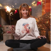 Sweatshirt Flamant rose père Noël Snowbird, personnalisé