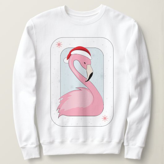 Sweatshirt Flamant rose rose à Santa Hat (Design devant)