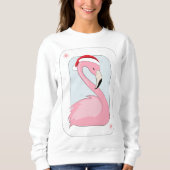 Sweatshirt Flamant rose rose à Santa Hat (Devant)