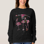 Sweatshirt Flamant rose rose mignon Noël Noël Noël 2021 (Devant)