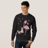 Sweatshirt Flamant rose Santa Clause Christmas Hawaiian (Devant entier)
