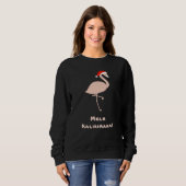 Sweatshirt Flamant rose Tropical Mele Kalikimaka Père Noël (Devant entier)