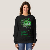Sweatshirt Flamant rose Vert Ruban Céliaque Sensibilisation (Devant entier)