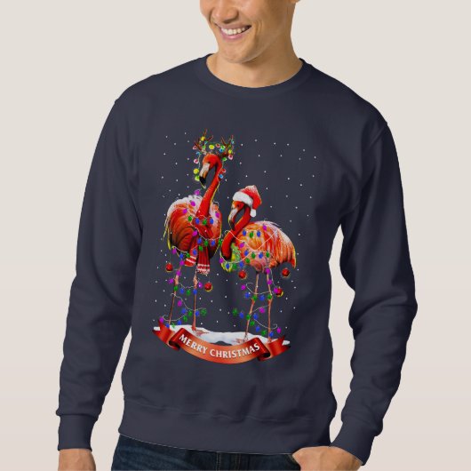 Sweatshirt Flamants roses de Noël (Devant)